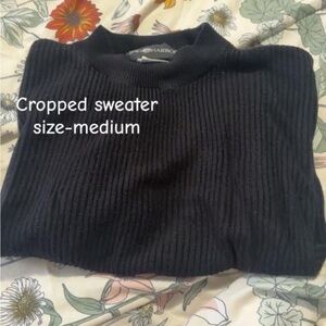 Black Cropped Sweater - Medium